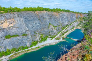 Velka Amerika Çek Cumhuriyeti 'nde taş ocağı. IMAGE