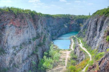 Velka Amerika Çek Cumhuriyeti 'nde taş ocağı. IMAGE