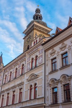 Çek Cumhuriyeti, Ceske Budejovice 'deki ana meydanın cephesi.