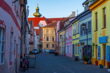 Çek kenti Ceske Budejovic.IMAGE 'deki Panska Caddesi