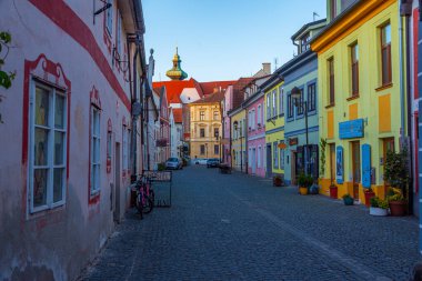Çek kenti Ceske Budejovic.IMAGE 'deki Panska Caddesi