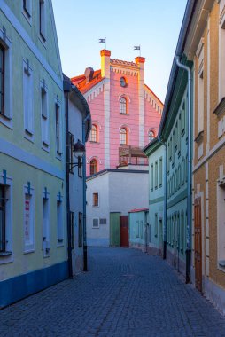Çek kenti Ceske Budejovic.IMAGE 'deki Panska Caddesi