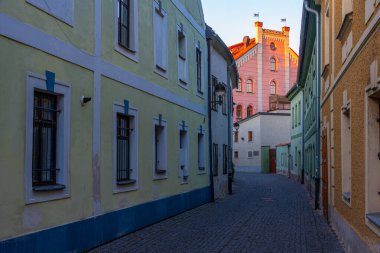 Çek kenti Ceske Budejovic.IMAGE 'deki Panska Caddesi
