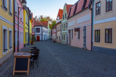 Çek kenti Ceske Budejovic.IMAGE 'deki Panska Caddesi