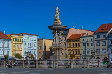 Samson çeşmesi Ceske Budejovice, Çek Cumhuriyeti. IMAGE