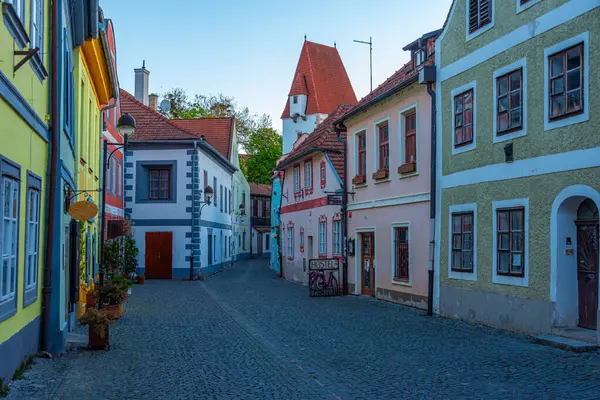 Çek kenti Ceske Budejovic.IMAGE 'deki Panska Caddesi