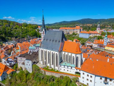 Çek Cumhuriyeti Cesky Krumlov 'daki Aziz Vitus Kilisesi.