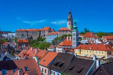 Çek Cumhuriyeti 'nde Cesky Krumlov' un Panorama görünümü.