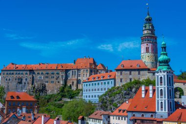 Çek Cumhuriyeti 'nde Cesky Krumlov' un Panorama görünümü.