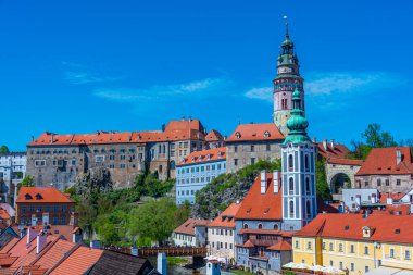 Çek Cumhuriyeti 'nde Cesky Krumlov' un Panorama görünümü.