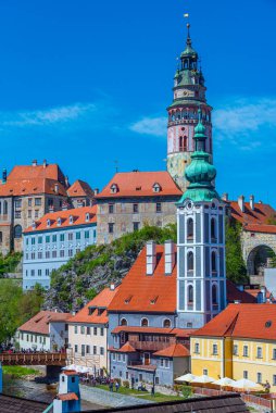Çek Cumhuriyeti 'nde Cesky Krumlov' un Panorama görünümü.