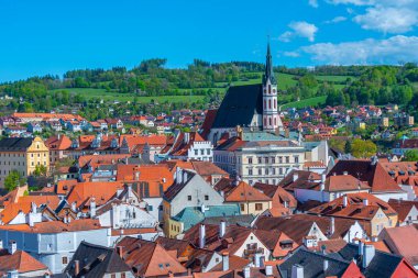 Çek Cumhuriyeti Cesky Krumlov 'daki Aziz Vitus Kilisesi.