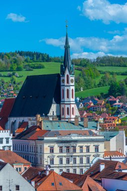 Çek Cumhuriyeti Cesky Krumlov 'daki Aziz Vitus Kilisesi.
