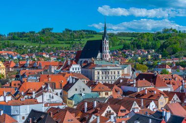 Çek Cumhuriyeti Cesky Krumlov 'daki Aziz Vitus Kilisesi.