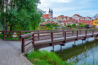 Çek Cumhuriyeti 'ndeki Telc kalesinin yansıması.