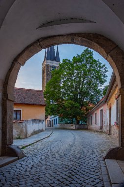 Çek Cumhuriyeti 'ndeki Telc' in üst kapısı.