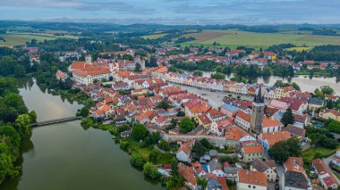 Çek şehri Telc.IMAGE 'in gündoğumu manzarası
