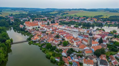 Çek şehri Telc.IMAGE 'in gündoğumu manzarası