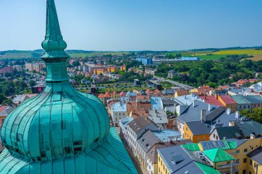 Çek kenti Jihlava 'nın silüeti. Görüntü