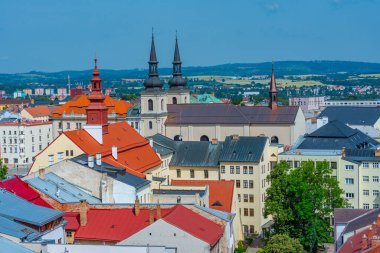 Çek kenti Jihlava 'nın silüeti. Görüntü