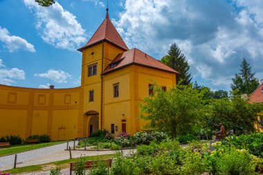 Çek Cumhuriyeti 'ndeki güzel Polna şatosunun manzarası.