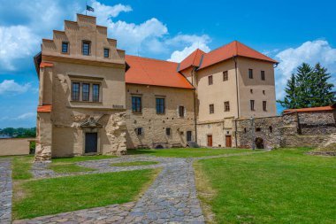 Çek Cumhuriyeti 'ndeki güzel Polna şatosunun manzarası.
