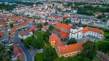 Çek Cumhuriyeti 'nde Trebic' in günbatımı manzarası.