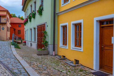 Çek Cumhuriyeti, Trebic 'in Yahudi mahallesindeki renkli cadde.