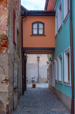 Çek Cumhuriyeti, Trebic 'in Yahudi mahallesindeki renkli cadde.