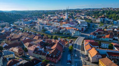Çek Cumhuriyeti 'nin eski Trebic kentinin panoraması.