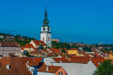 Çek Cumhuriyeti 'nin eski Trebic kentinin panoraması.