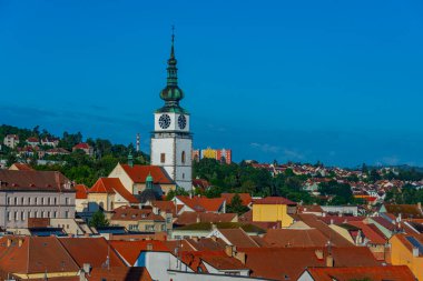 Çek Cumhuriyeti 'nin eski Trebic kentinin panoraması.