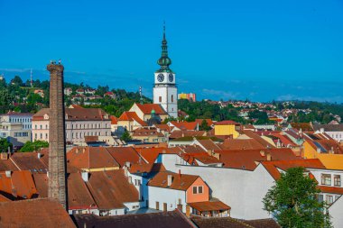 Çek Cumhuriyeti 'nin eski Trebic kentinin panoraması.