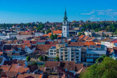 Çek Cumhuriyeti 'nin eski Trebic kentinin panoraması.