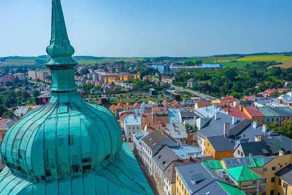 Çek kenti Jihlava 'nın silüeti. Görüntü
