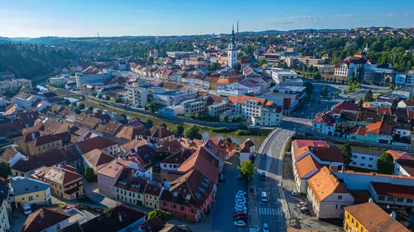 Çek Cumhuriyeti 'nin eski Trebic kentinin panoraması.