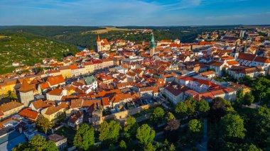 Çek Cumhuriyeti 'nin Znojmo kentinin Panorama manzarası.