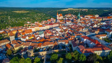 Çek Cumhuriyeti 'nin Znojmo kentinin Panorama manzarası.