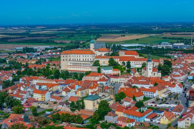 Çek Cumhuriyeti 'nden Mikulov' un hava manzarası.