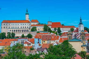 Çek Cumhuriyeti 'nden Mikulov' un hava manzarası.