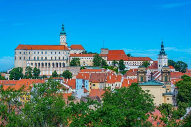 Çek Cumhuriyeti 'nden Mikulov' un hava manzarası.