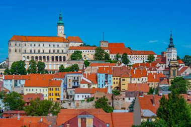 Çek Cumhuriyeti 'nden Mikulov' un hava manzarası.