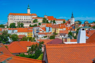 Çek Cumhuriyeti 'nden Mikulov' un hava manzarası.