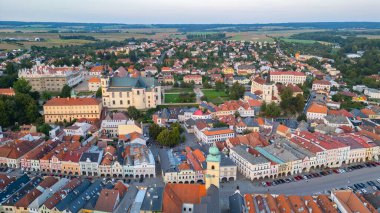 Litomysl, Çek Cumhuriyeti 'nin günbatımı manzarası.