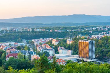 Çek Cumhuriyeti, Karlovy Vary 'deki Termal Otelin Panorama Manzarası