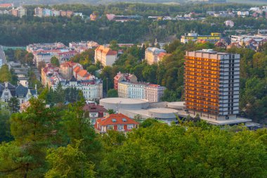Çek Cumhuriyeti, Karlovy Vary 'deki Termal Otelin Panorama Manzarası