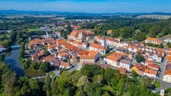 Horsovsky Tyn 'in Çek Cumhuriyeti' ndeki Panorama görüşü.
