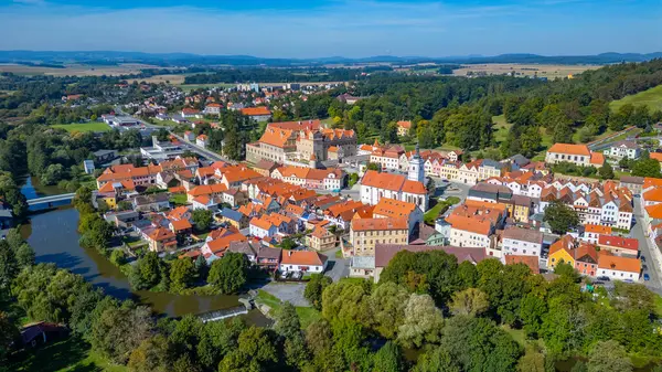 Horsovsky Tyn 'in Çek Cumhuriyeti' ndeki Panorama görüşü.