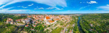 Çek Cumhuriyeti 'nin Znojmo kentinin Panorama manzarası.