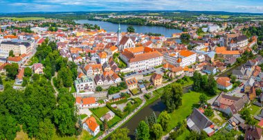 Çek Cumhuriyeti 'nde Jindrichuv Hradec Panoraması.